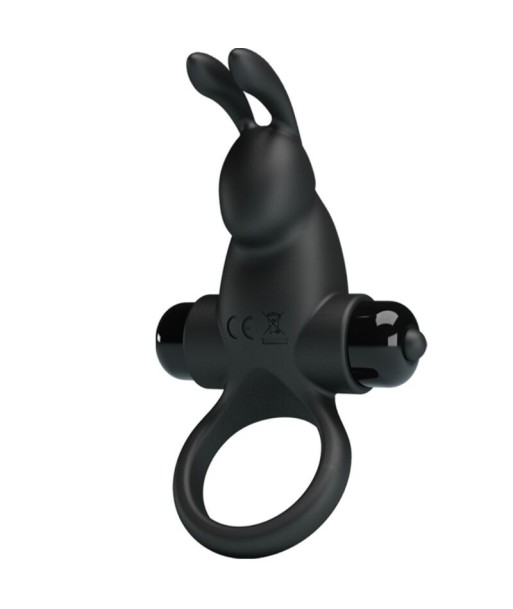 PRETTY LOVE - ANILLO VIBRADOR ESTIMULADOR RABBIT CLÍTORIS 10 VIBRACIONES NEGRO