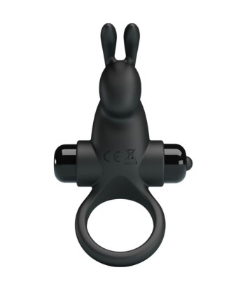 PRETTY LOVE - ANILLO VIBRADOR ESTIMULADOR RABBIT CLÍTORIS 10 VIBRACIONES NEGRO