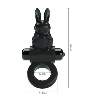 PRETTY LOVE - EXCITING RING ANILLO VIBRADOR RABBIT 10 VIBRACIONES NEGRO