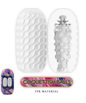 PRETTY LOVE - COQUETTISH BALLS MASTURBADOR MASCULINO SILICONA BLANCO