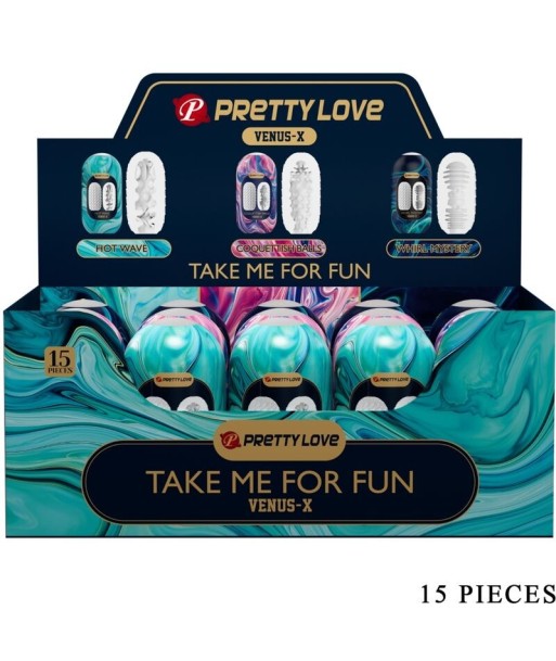 PRETTY LOVE - VENUS X 15 MASTURBADORES MASCULINOS SILICONA BLANCO