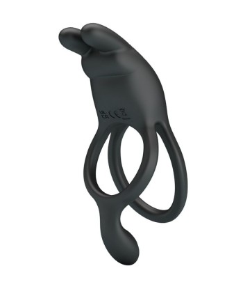 PRETTY LOVE - SETH DOBLE ANILLO VIBRADOR RABBIT 7 VIBRACIONES NEGRO