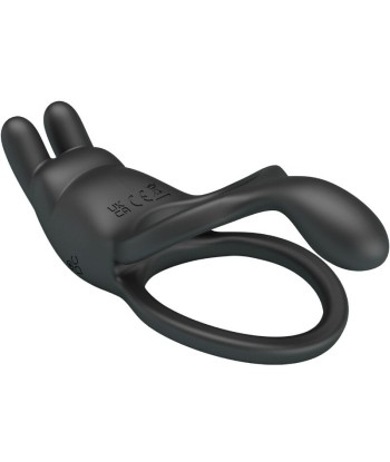 PRETTY LOVE - SETH DOBLE ANILLO VIBRADOR RABBIT 7 VIBRACIONES NEGRO