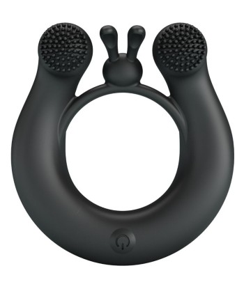 PRETTY LOVE - DAHLIA ANILLO VIBRADOR ESTIMULADOR DE CLÍTOIS 12 VIBRACIONES NEGRO