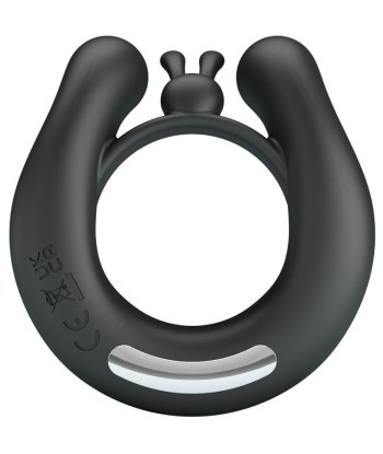 PRETTY LOVE - DAHLIA ANILLO VIBRADOR ESTIMULADOR DE CLÍTOIS 12 VIBRACIONES NEGRO