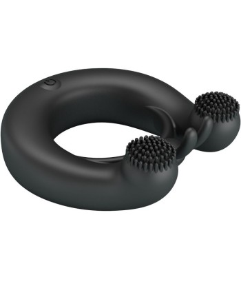 PRETTY LOVE - DAHLIA ANILLO VIBRADOR ESTIMULADOR DE CLÍTOIS 12 VIBRACIONES NEGRO