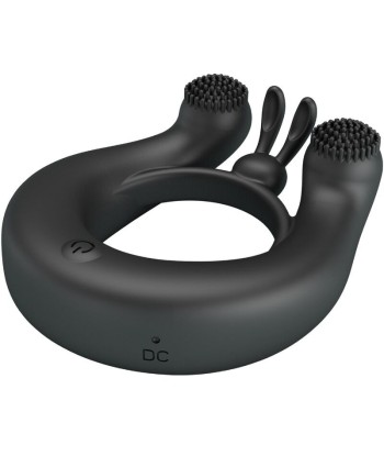 PRETTY LOVE - DAHLIA ANILLO VIBRADOR ESTIMULADOR DE CLÍTOIS 12 VIBRACIONES NEGRO