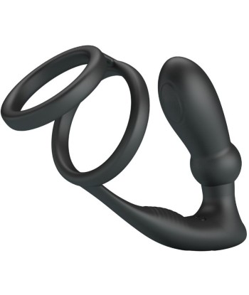 PRETTY LOVE - EMONI ANILLO PENE PLUG ANAL 12 VIBRACIONES NEGRO