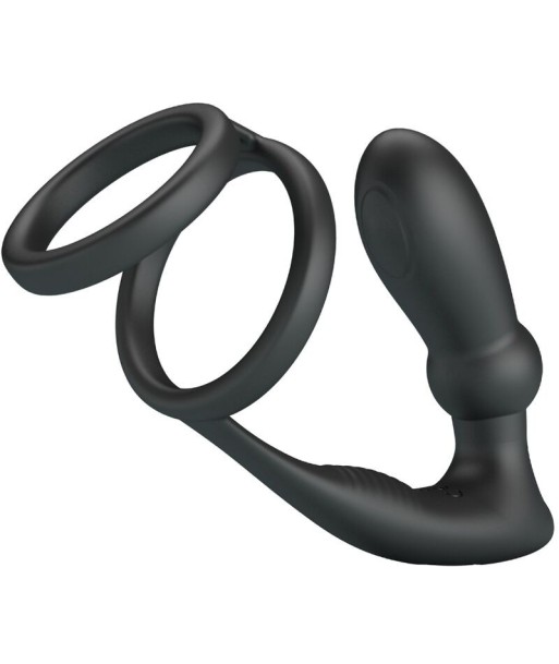 PRETTY LOVE - EMONI ANILLO PENE PLUG ANAL 12 VIBRACIONES NEGRO