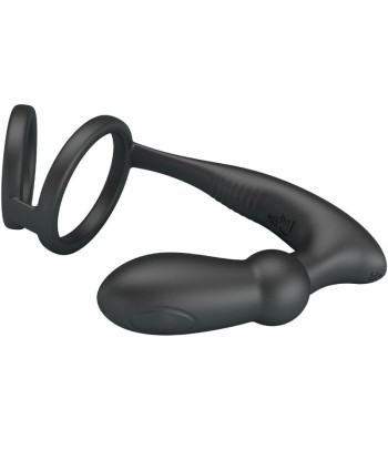 PRETTY LOVE - EMONI ANILLO PENE PLUG ANAL 12 VIBRACIONES NEGRO