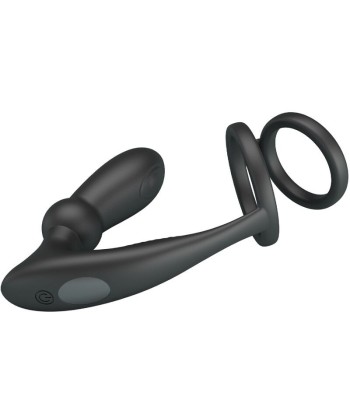 PRETTY LOVE - EMONI ANILLO PENE PLUG ANAL 12 VIBRACIONES NEGRO