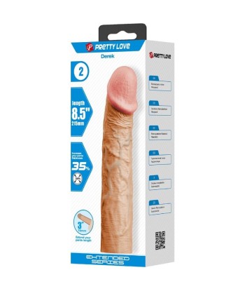 PRETTY LOVE - DEREK FUNDA PENE CON EXTENSIÓN DE 7.6 CM NATURAL
