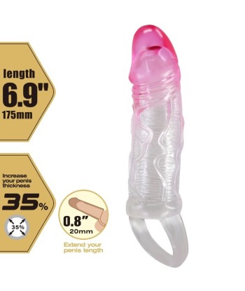 PRETTY LOVE - ODES FUNDA REALÍSTICA ALARGADORA DE 2 CM PARA PENE ROSA