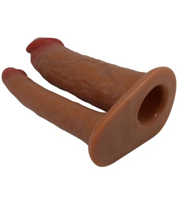 PRETTY LOVE - YAIRON FUNDA PARA PENE DOBLE CON EXTENSIÓN DE 4 CM MULATO