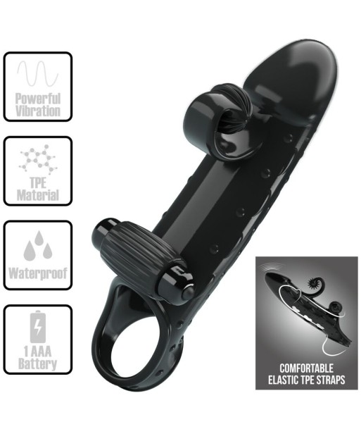 ROMANCE - FUNDA PARA PENE CON VIBRACIÓN NEGRO