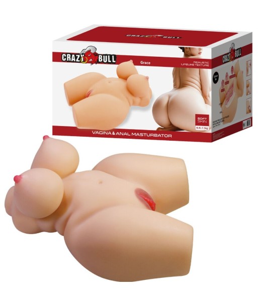 CRAZY BULL - GRACE TORSO FEMENINO REALISTA VAGINA Y ANAL 7.5 KG