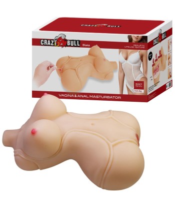 CRAZY BULL - DIANA TORSO FEMENINO REALISTA VAGINA Y ANAL 5 KG