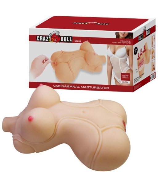 CRAZY BULL - DIANA TORSO FEMENINO REALISTA VAGINA Y ANAL 5 KG