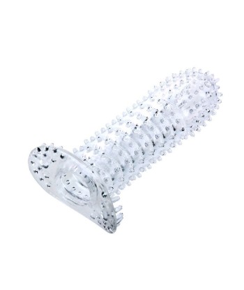 BAILE - FUNDA PARA PENE CON PUNTOS ESTIMULANTES TRANSPARENTE 14 CM