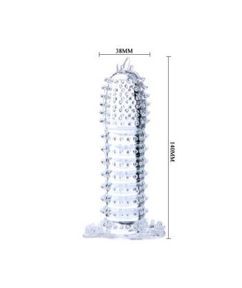 BAILE - FUNDA PARA PENE CON PUNTOS ESTIMULANTES TRANSPARENTE 14 CM