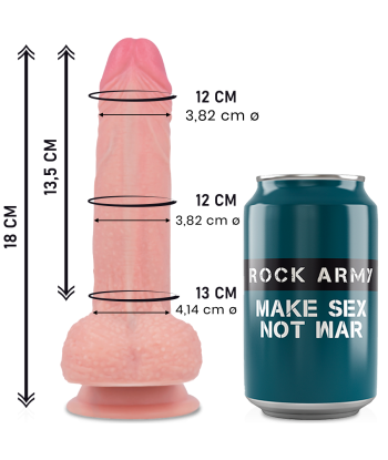 ROCKARMY - MUSTANG DILDO REALÍSTICO LIQUID SILICONE 18 CM -O- 4.14 CM