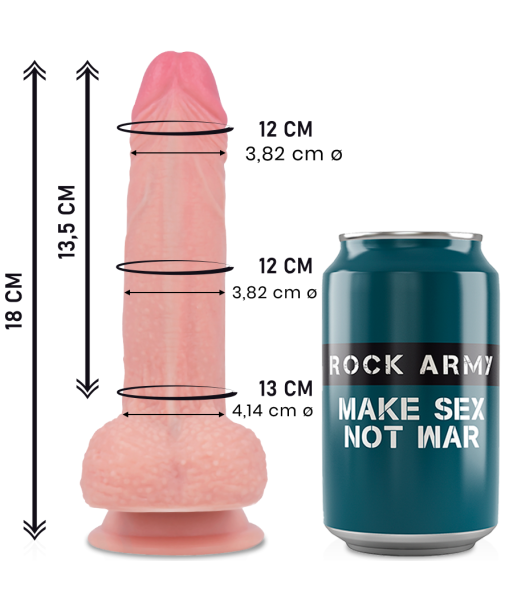 ROCKARMY - MUSTANG DILDO REALÍSTICO LIQUID SILICONE 18 CM -O- 4.14 CM ROCKARMY - MUSTANG DILDO REALÍSTICO LIQUID SILICONE 18 CM -O- 4.14 CM