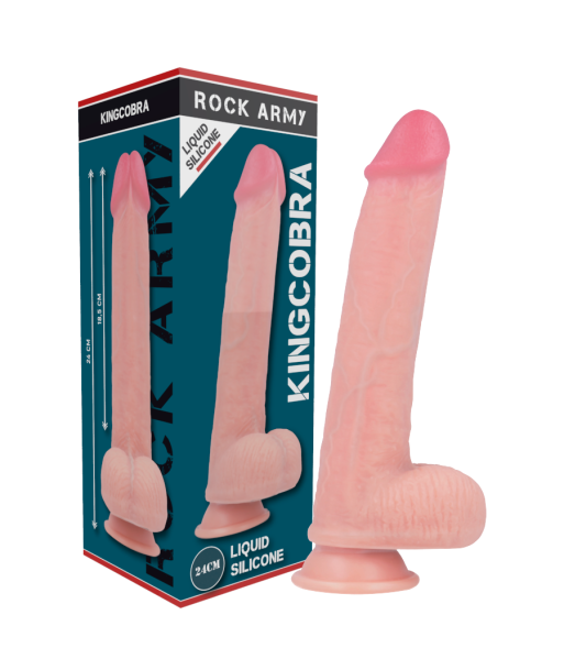 ROCKARMY - KINGCOBRA DILDO REALÍSTICO LIQUID SILICONE 24 CM -O- 4.77 CM ROCKARMY - KINGCOBRA DILDO REALÍSTICO LIQUID SILICONE 24 CM -O- 4.77 CM