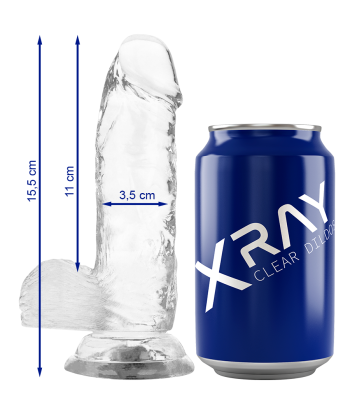 X RAY - CLEAR DILDO REALISTA TRANSPARENTE 15.5 CM -O- 3.5 CM