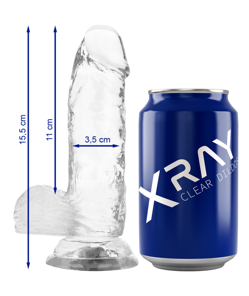 X RAY - CLEAR DILDO REALISTA TRANSPARENTE 15.5 CM -O- 3.5 CM X RAY - CLEAR DILDO REALISTA TRANSPARENTE 15.5 CM -O- 3.5 CM