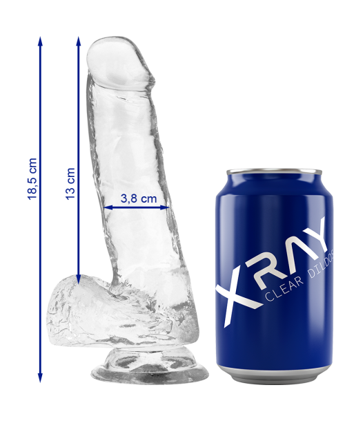 X RAY - CLEAR DILDO REALISTA TRANSPARENTE 18.5 CM -O- 3.8 CM X RAY - CLEAR DILDO REALISTA TRANSPARENTE 18.5 CM -O- 3.8 CM