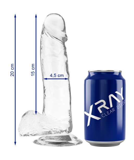 X RAY - CLEAR DILDO REALISTA TRANSPARENTE 20 CM -O- 4.5 CM X RAY - CLEAR DILDO REALISTA TRANSPARENTE 20 CM -O- 4.5 CM