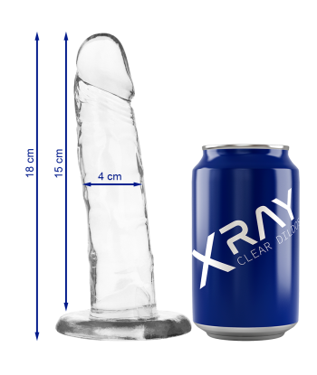 X RAY - CLEAR DILDO TRANSPARENTE 18 CM -O- 4 CM