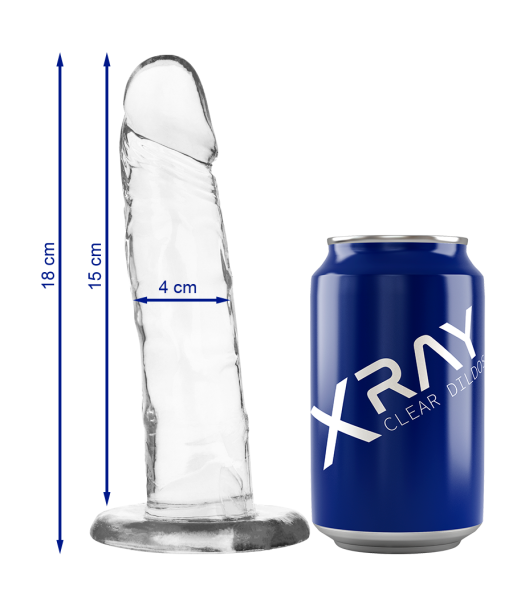 X RAY - CLEAR DILDO TRANSPARENTE 18 CM -O- 4 CM
