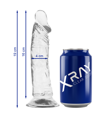 X RAY - CLEAR DILDO TRANSPARENTE 19 CM -O- 4 CM