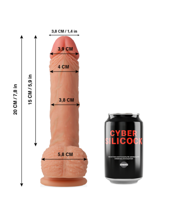 CYBER SILICOCK - FREEMAN REALÍSTICO SILICONA LÍQUIDA 20 CM -O- 3.8 CM