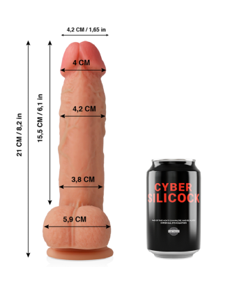 CYBER SILICOCK - SAUL REALÍSTICO SILICONA LÍQUIDA 21 CM -O- 4.2 CM