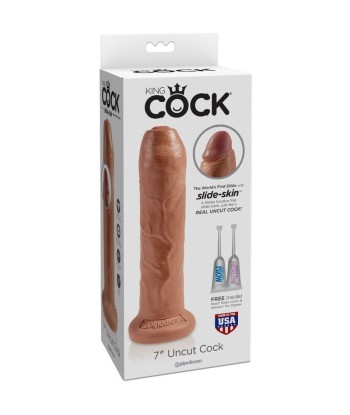 KING COCK - PENE REALÍSTICO CON PREPUCIO 17.8 CM CARAMELO
