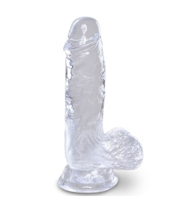 KING COCK - CLEAR PENE REALÍSTICO CON TESTÍCULOS 10.1 CM TRANSPARENTE