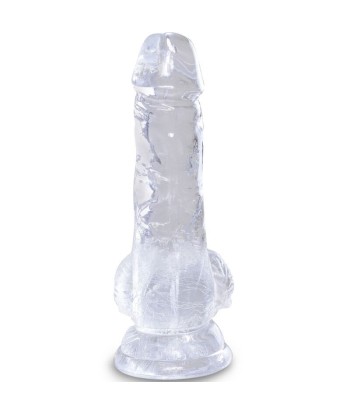 KING COCK - CLEAR PENE REALÍSTICO CON TESTÍCULOS 10.1 CM TRANSPARENTE