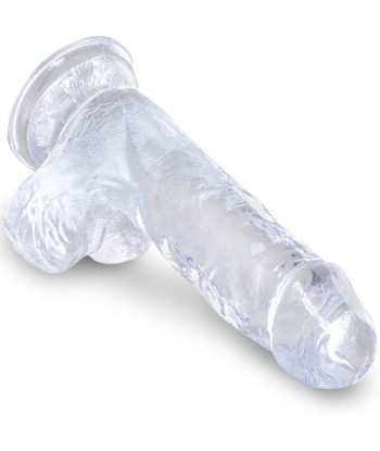 KING COCK - CLEAR PENE REALÍSTICO CON TESTÍCULOS 10.1 CM TRANSPARENTE
