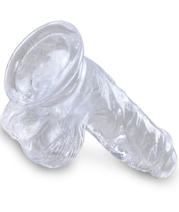 KING COCK - CLEAR PENE REALÍSTICO CON TESTÍCULOS 10.1 CM TRANSPARENTE