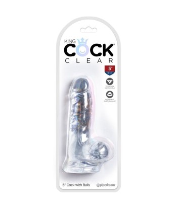 KING COCK - CLEAR PENE REALÍSTICO CON TESTÍCULOS 10.1 CM TRANSPARENTE