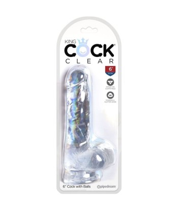 KING COCK - CLEAR PENE REALÍSTICO CON TESTÍCULOS 13.5 CM TRANSPARENTE
