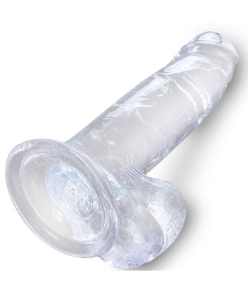 KING COCK - CLEAR PENE REALÍSTICO CON TESTÍCULOS 15.2 CM TRANSPARENTE