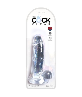 KING COCK - CLEAR PENE REALÍSTICO CON TESTÍCULOS 15.2 CM TRANSPARENTE