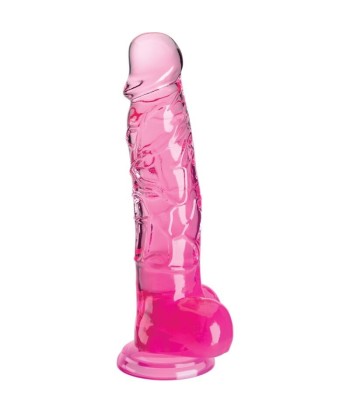 KING COCK - CLEAR PENE REALÍSTICO CON TESTÍCULOS 16.5 CM ROSA