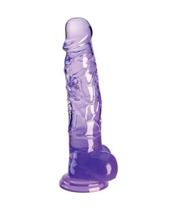 KING COCK - CLEAR PENE REALÍSTICO CON TESTÍCULOS 16.5 CM MORADO