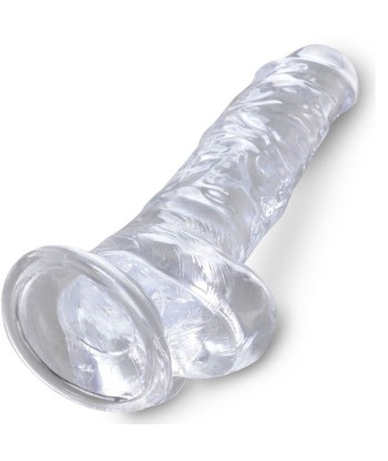 KING COCK - CLEAR PENE REALÍSTICO CON TESTÍCULOS 16.5 CM TRANSPARENTE