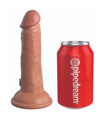 KING COCK - ÉLITE DILDO REALÍSTICO VIBRADOR and SILICONA 15.2 CM CARAMELO