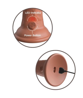 KING COCK - ÉLITE DILDO REALÍSTICO VIBRADOR and SILICONA 15.2 CM CARAMELO